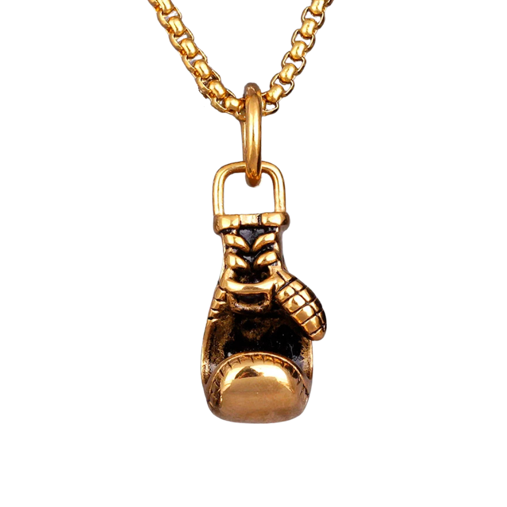 Collier Pendentif Gant de Boxe or