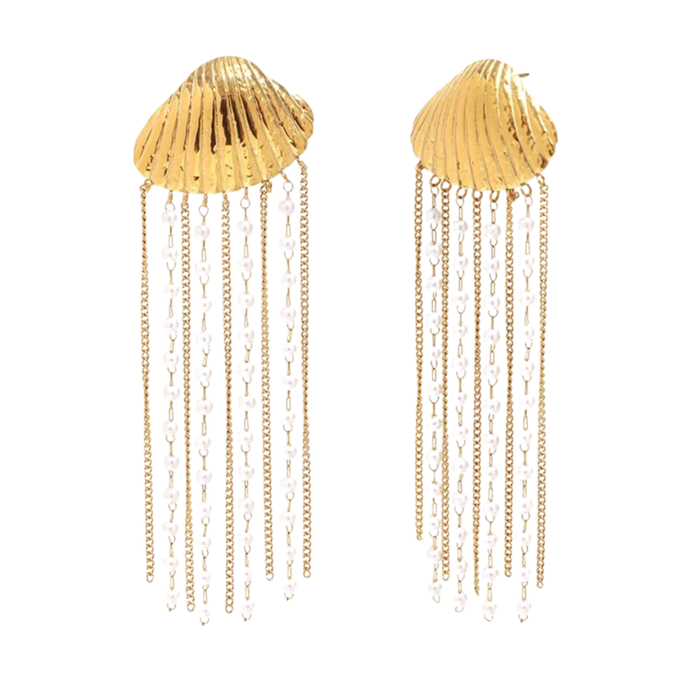 Boucles d'Oreilles Coquillage Tombantes