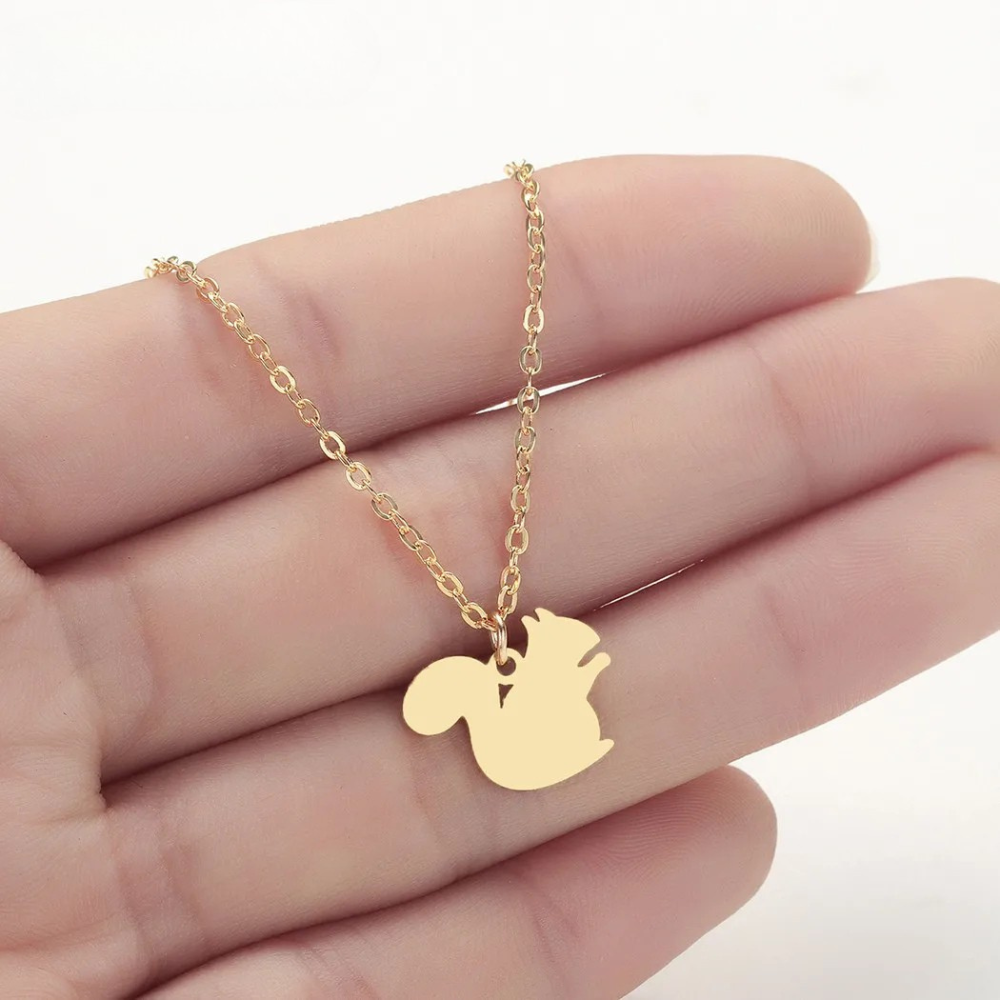 Collier Écureuil Femme doré