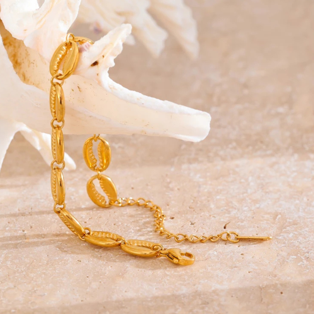 Bracelet Chaine de Coquillage or