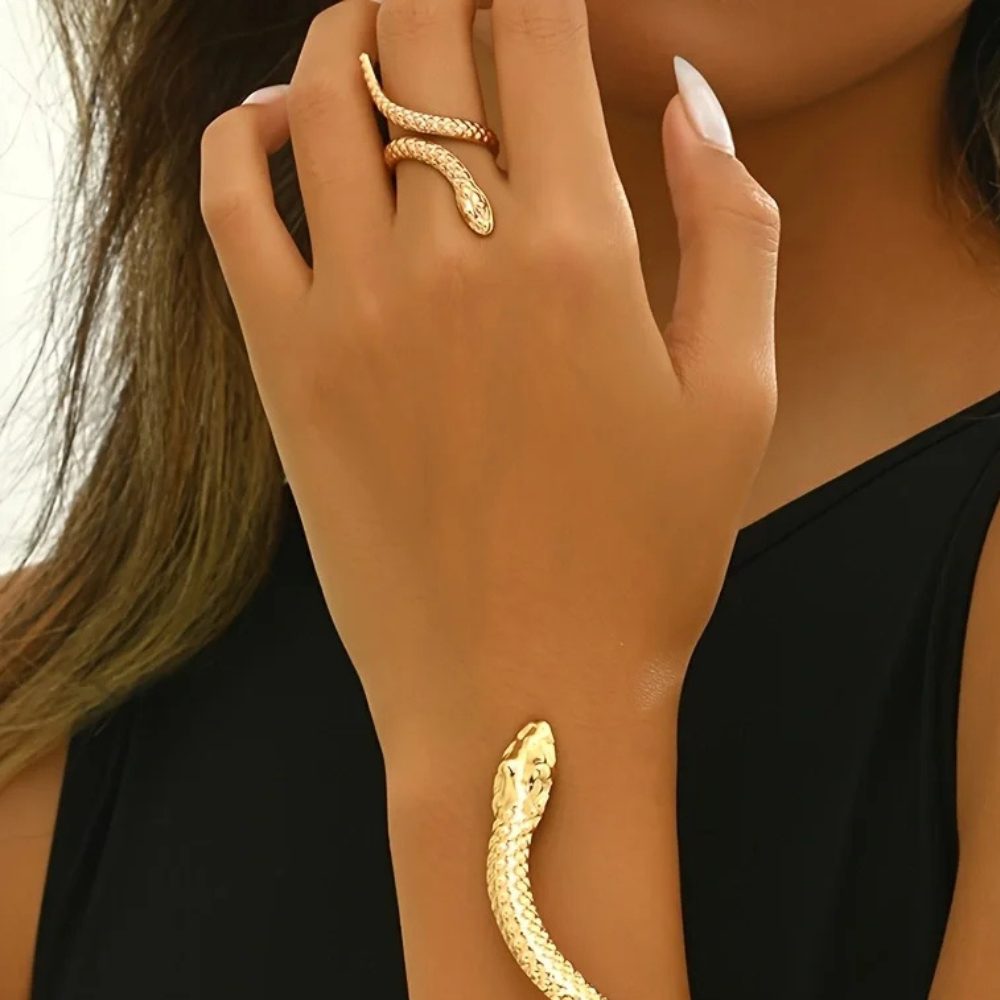 Bague Serpent Dorée or femme