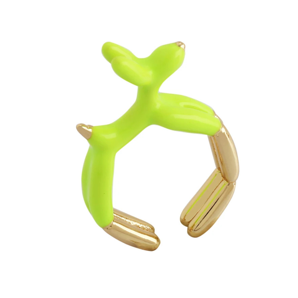Bague Chien Ballon verte
