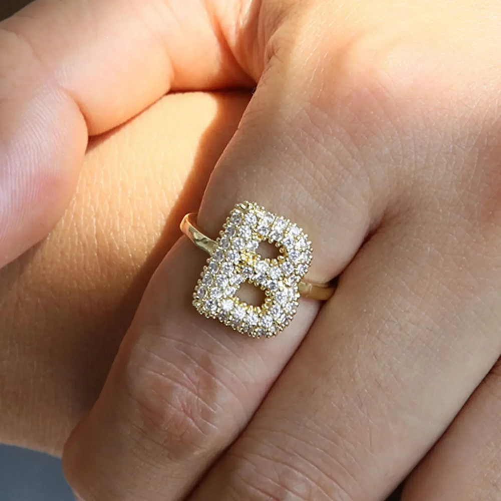 Bague Lettre Bubble