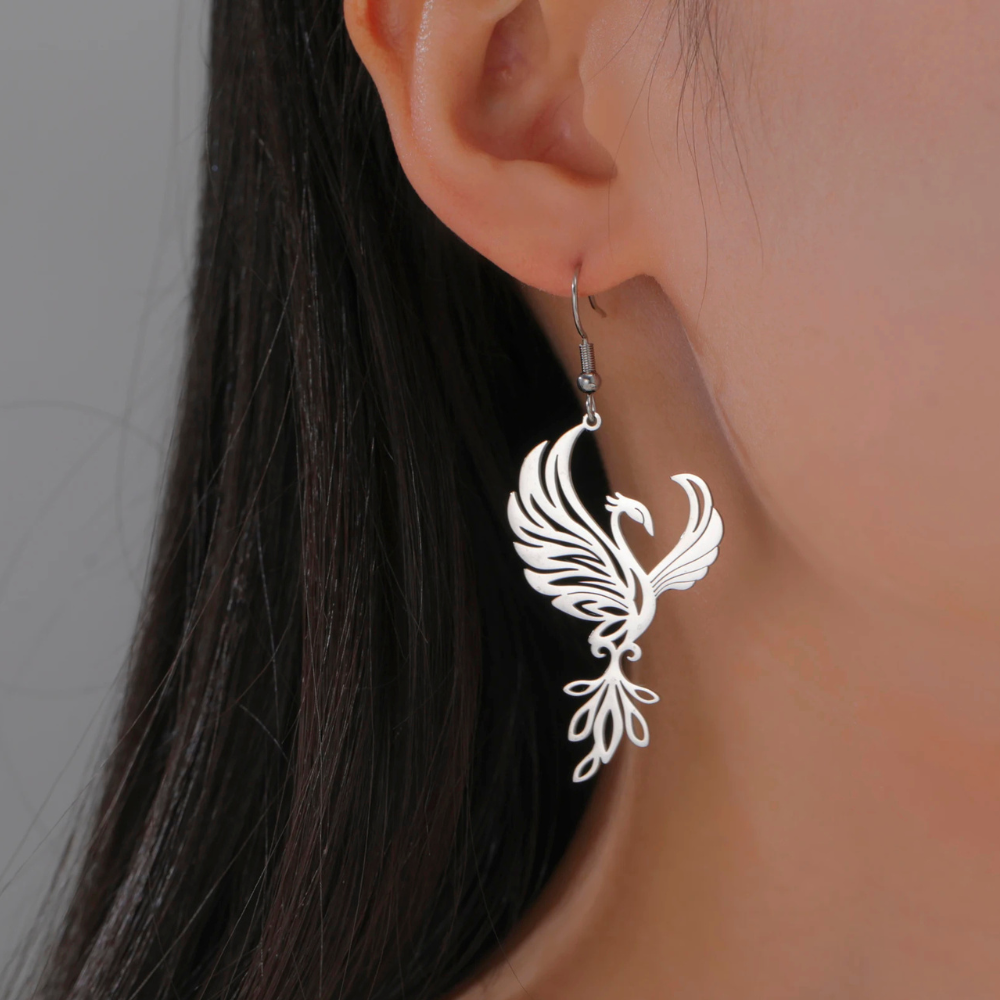 Boucles d'Oreilles Phoenix Femme argent