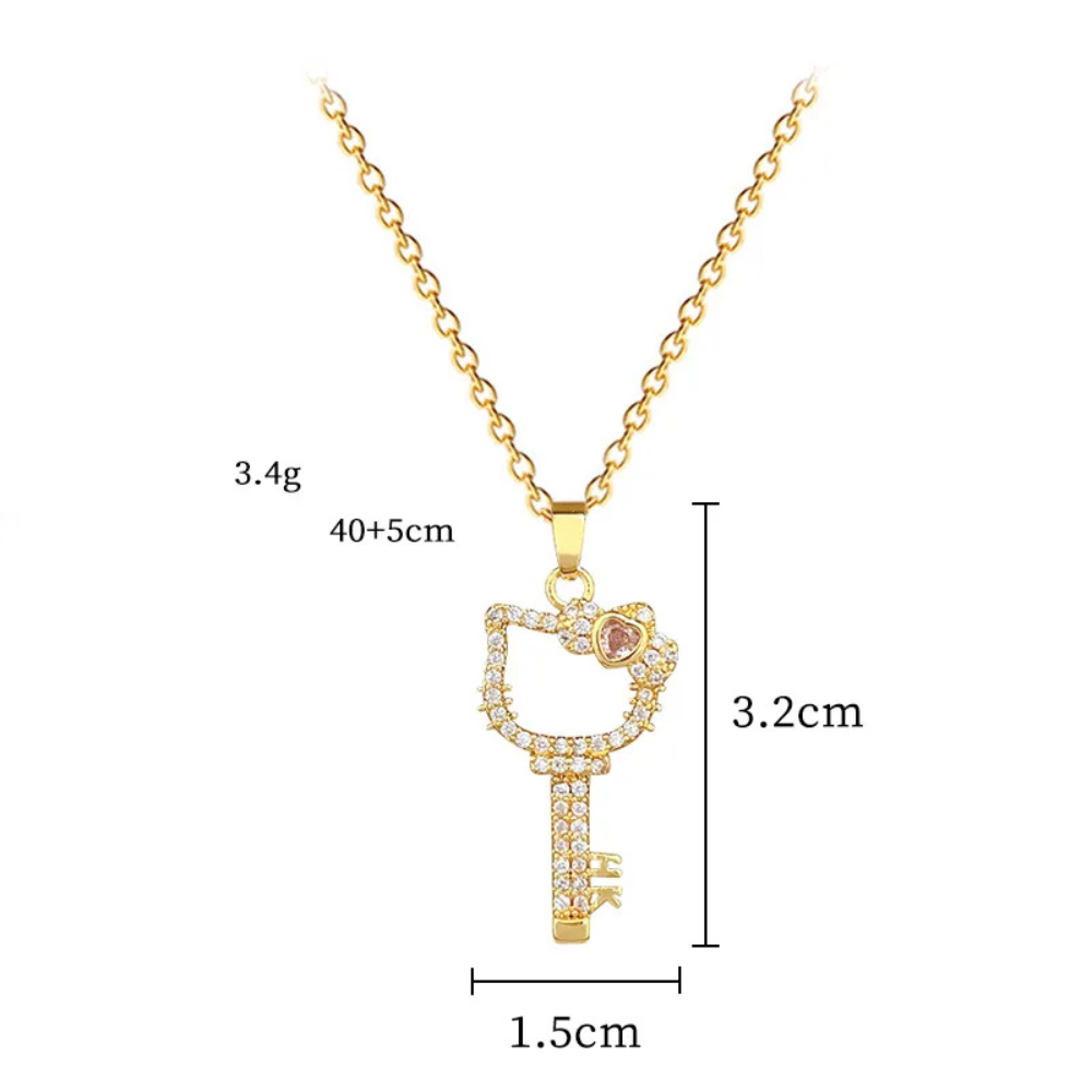 Collier Clé Chat or