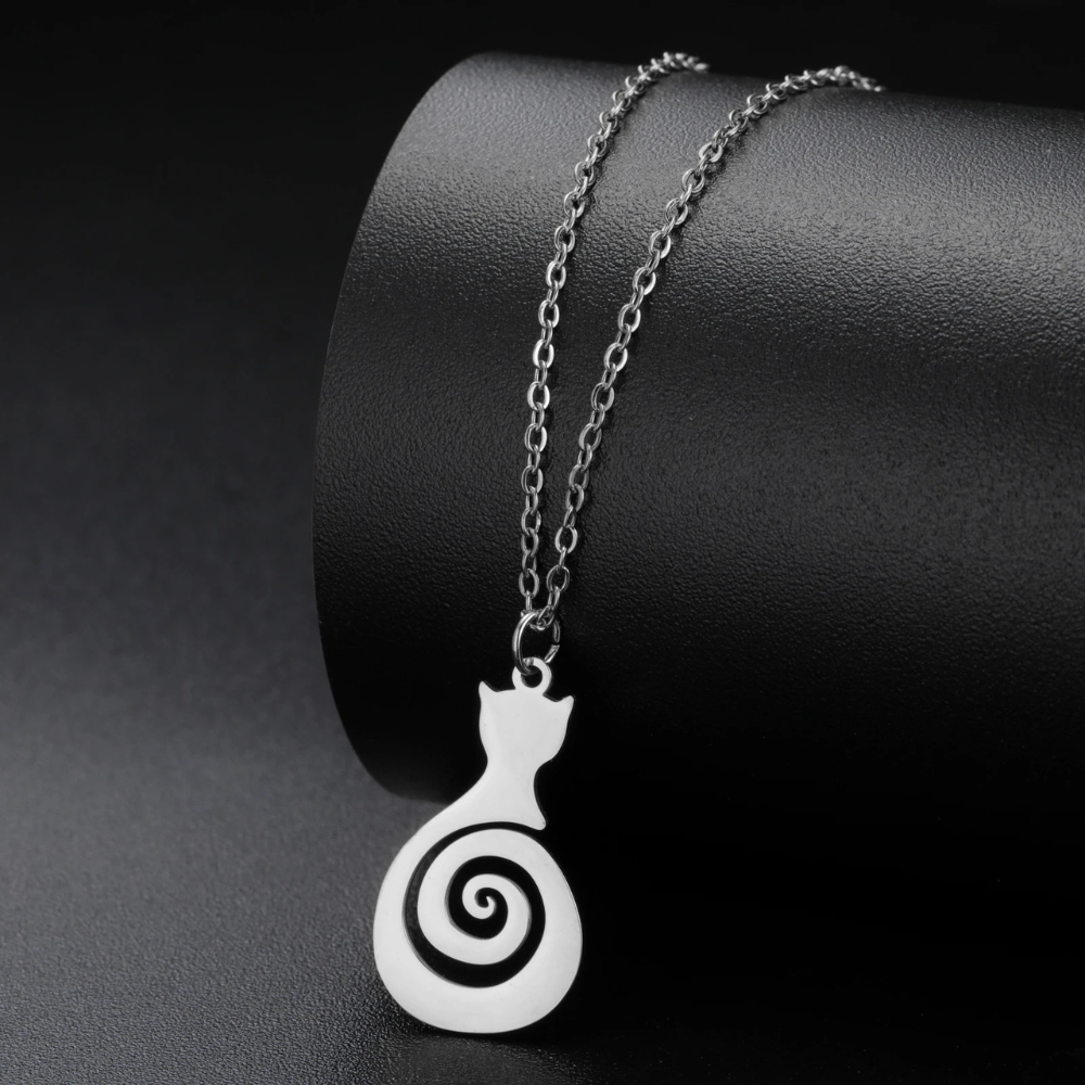 Collier Chat Spiral acier inoxydable