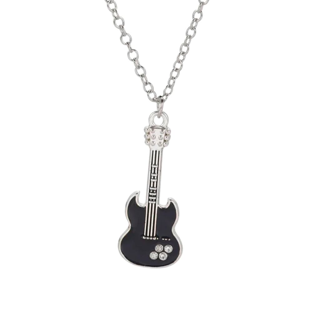 Collier Guitare Noire