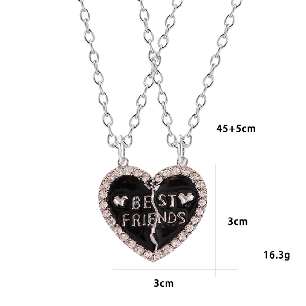 Collier best friends Cœur Noir