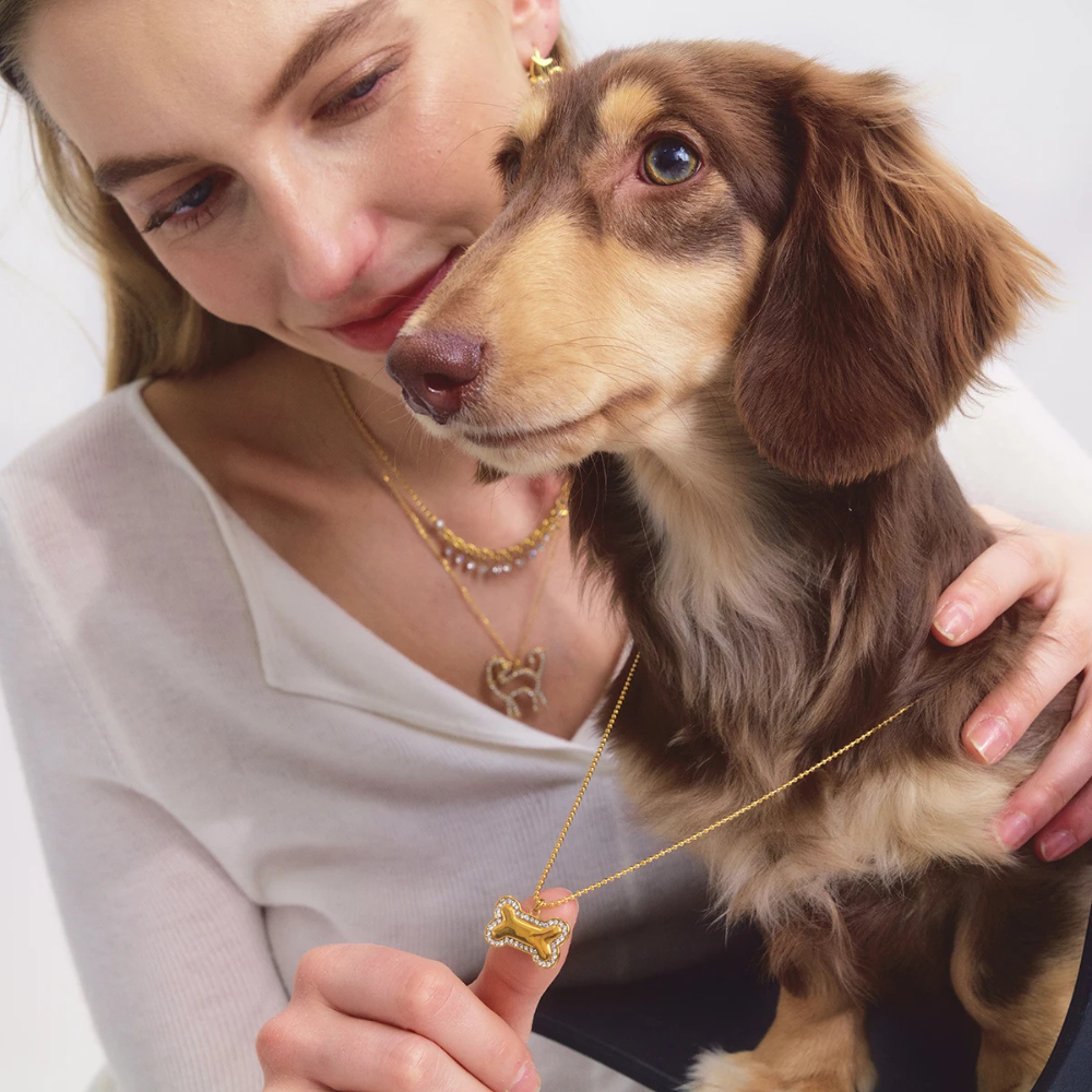 Collier Os de Chien Femme doré
