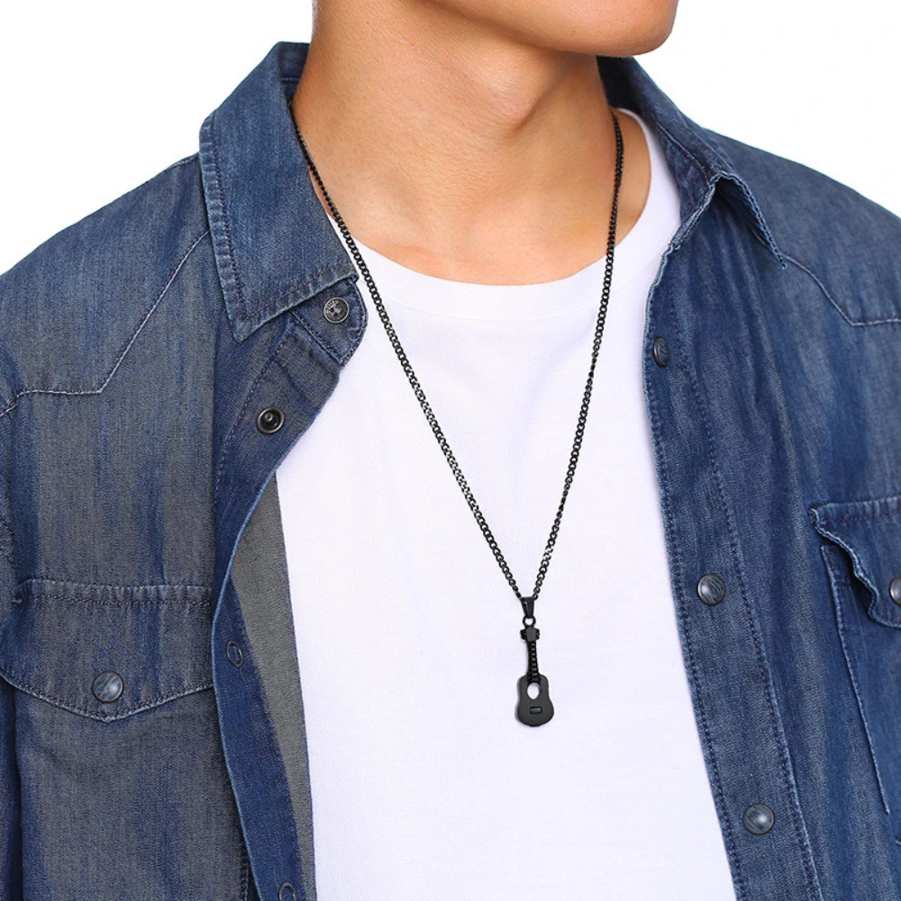 Collier Guitare Homme acier