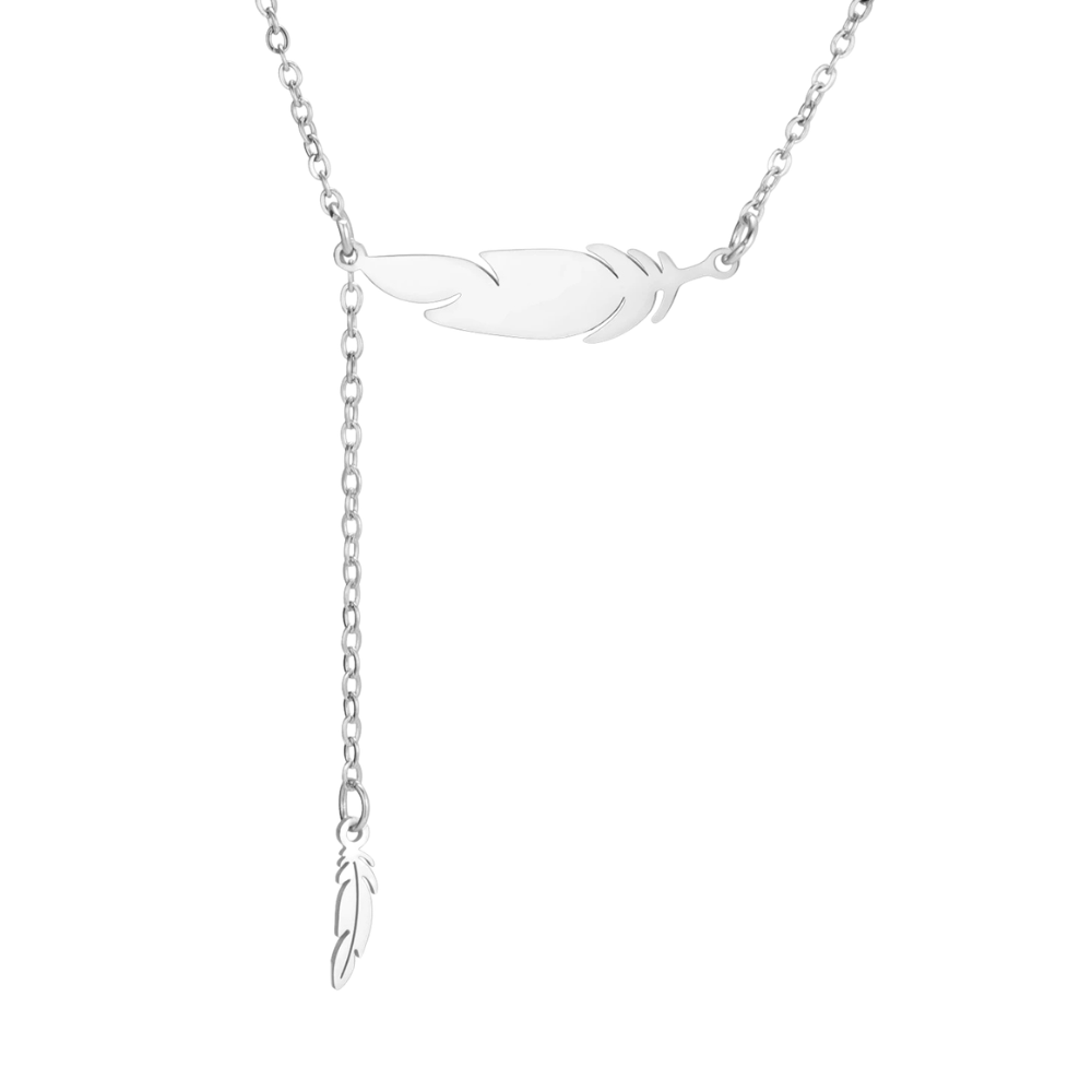 Collier Plume Femme argenté