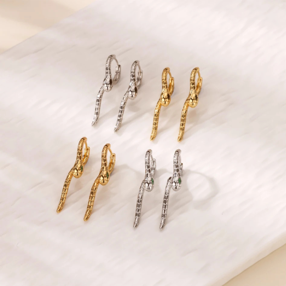 Boucles d'Oreilles Serpent Design acier