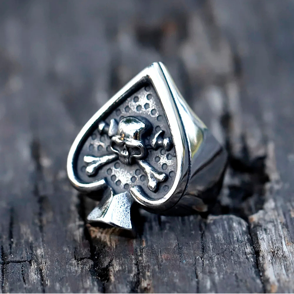 bague As de Pique crane