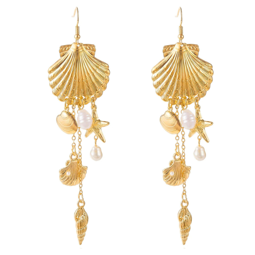 Boucles d'Oreilles Étoile de Mer Coquillage