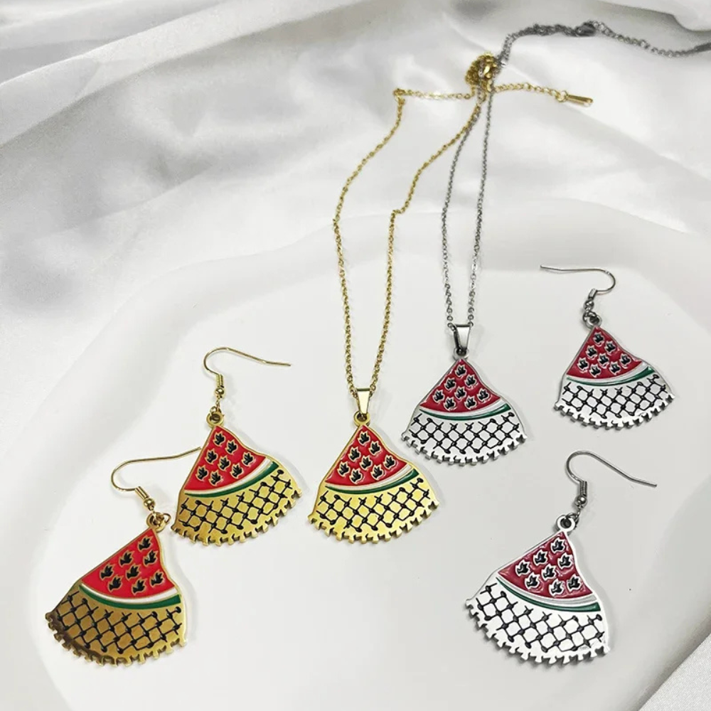 Boucles d'Oreilles Pastèque Femme collier