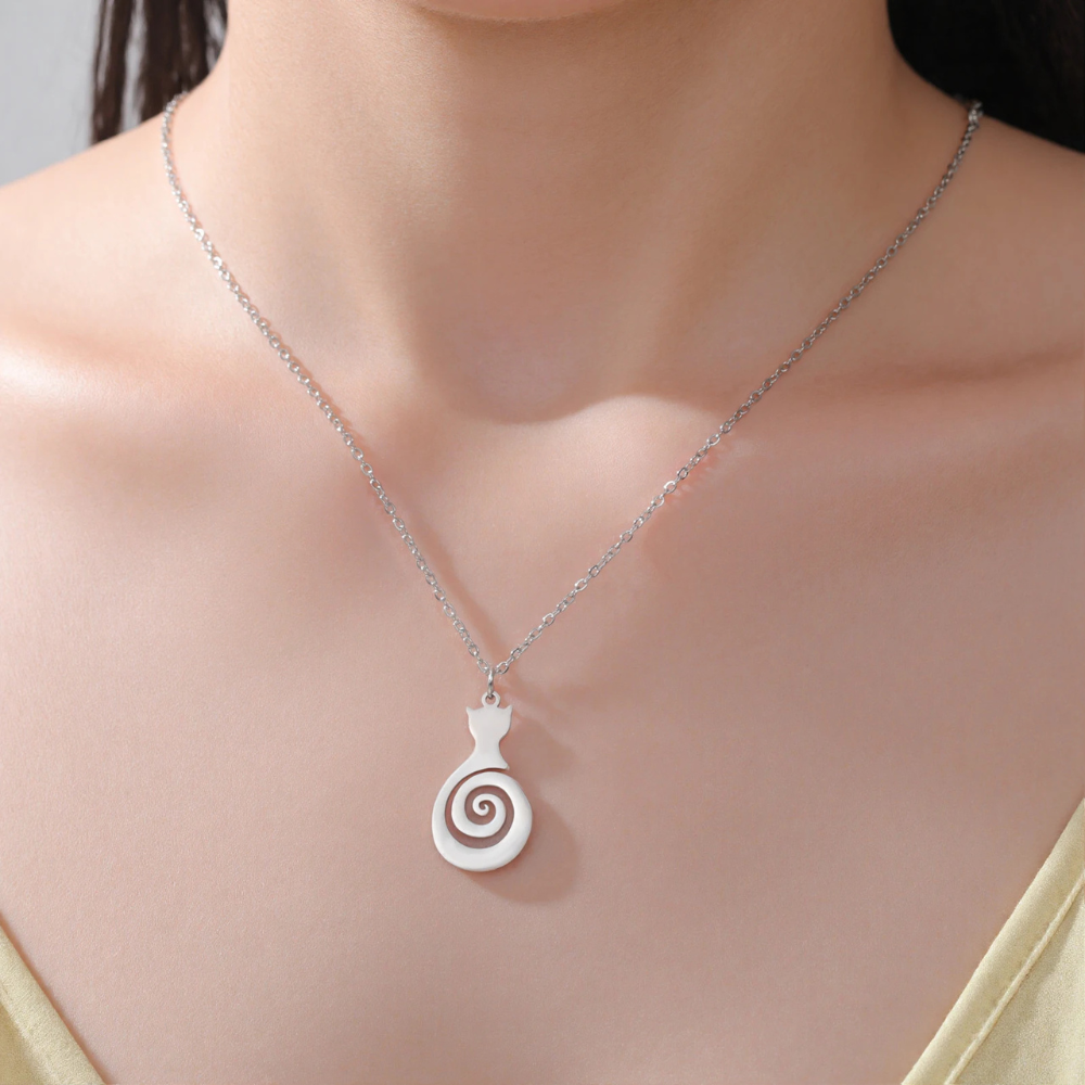 Collier Chat Spiral acier