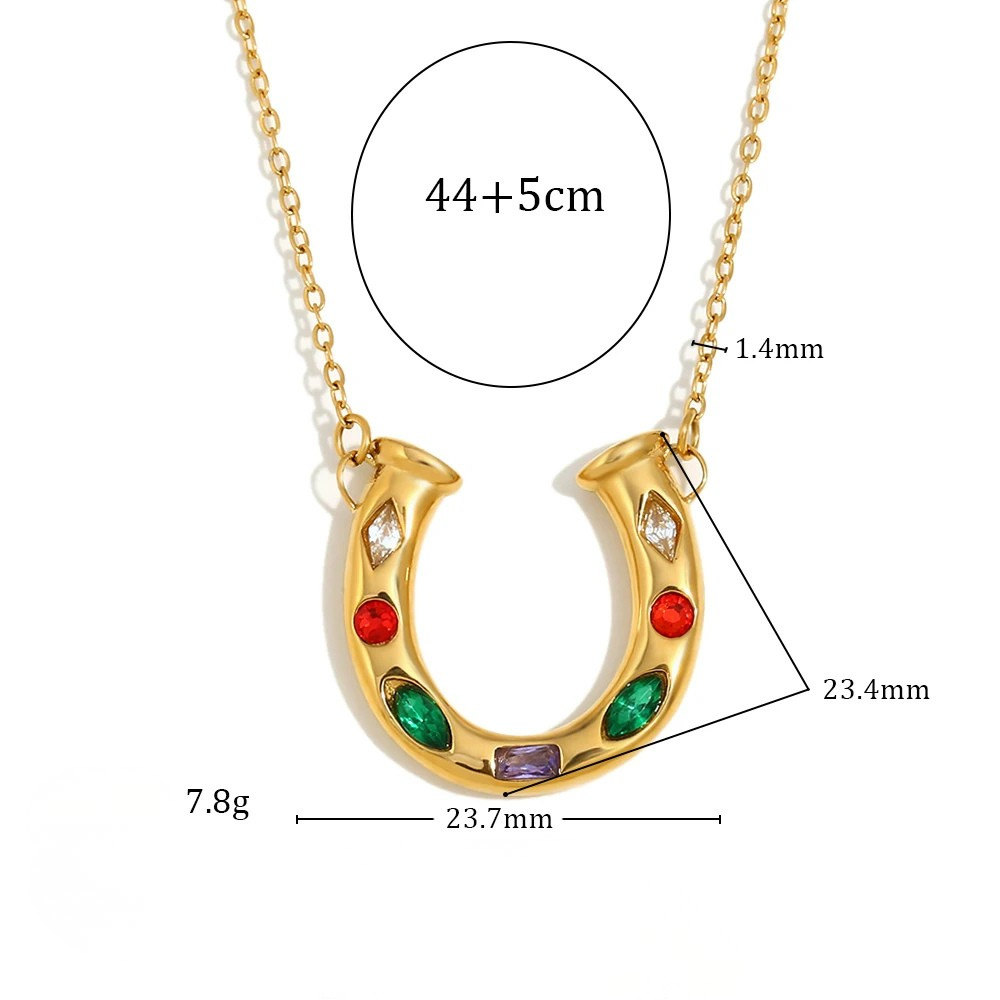 Collier Fer à Cheval Couleurs or