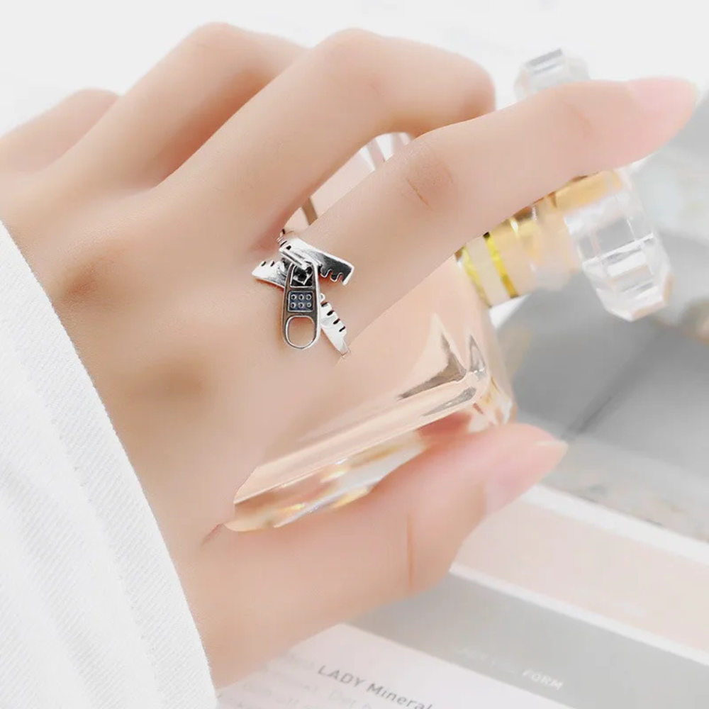 Bague Fermeture Éclair argent