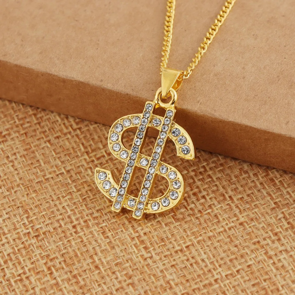 Collier Doré Brillant Dollar chaine