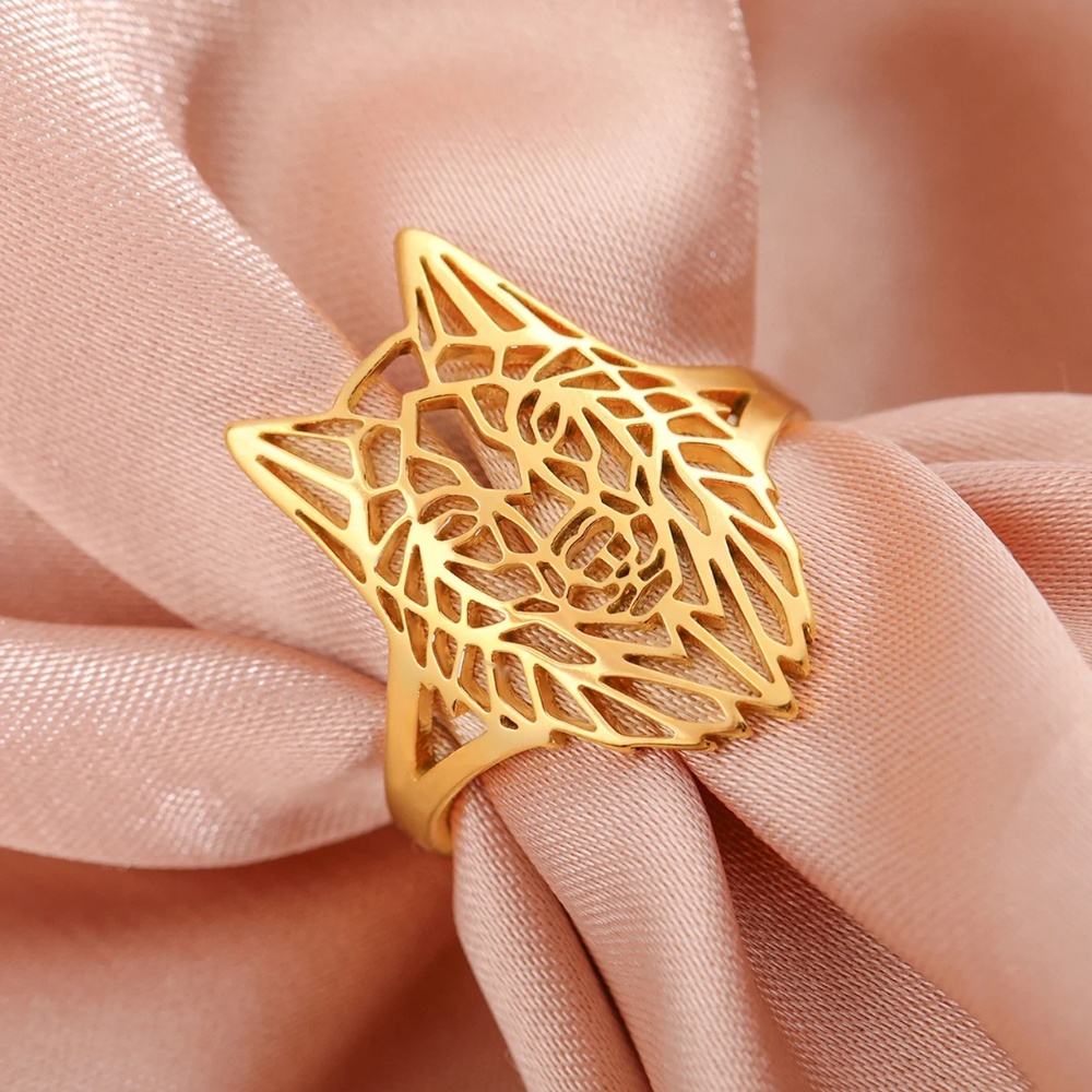 Bague Loup Origami reglable