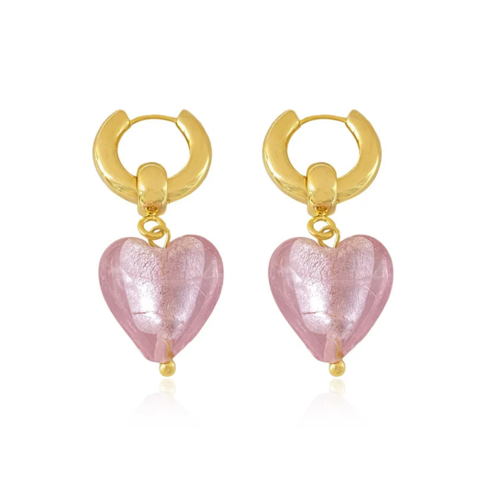 Boucles d'Oreilles Coeur Résine