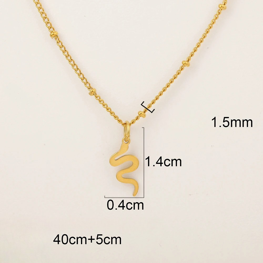 Collier pendentif Serpent Simple doré