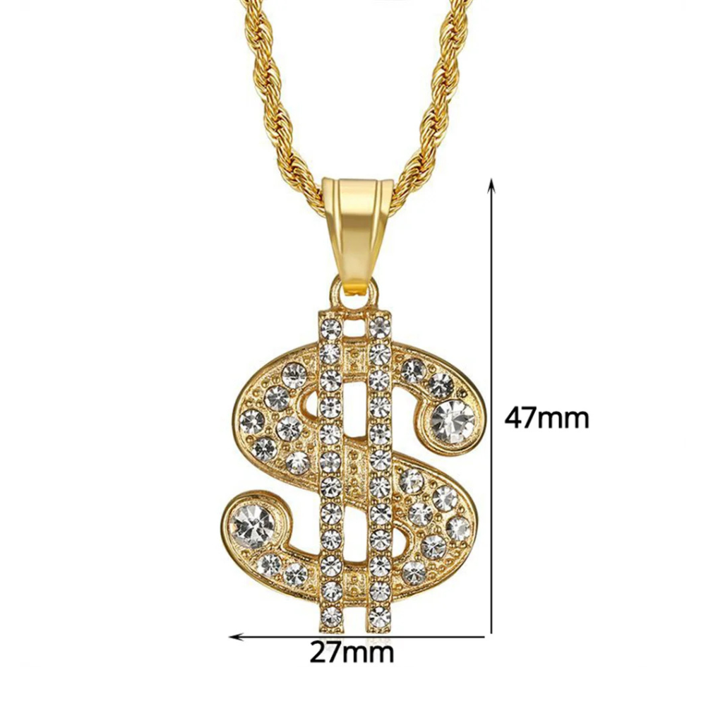 Collier Rappeur Dollar pendentif 