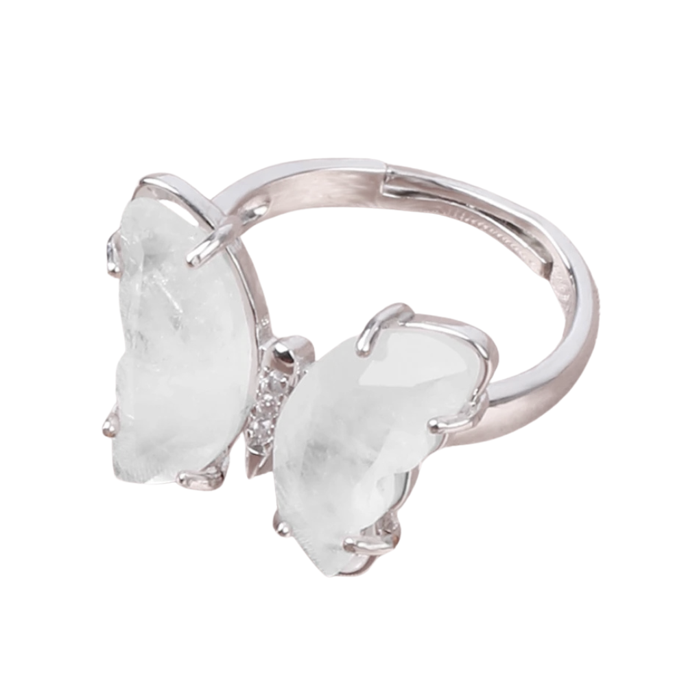 Bague Papillon Pierre Blanche