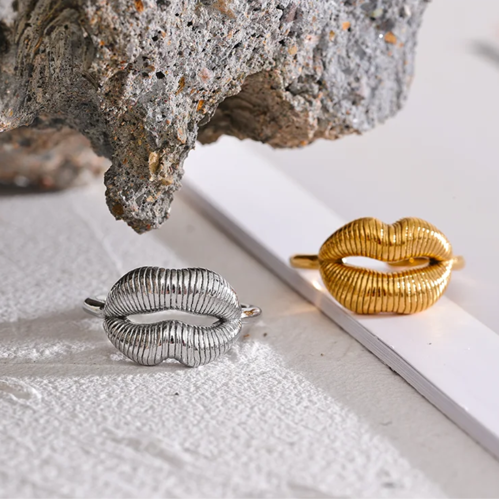 Bague Grosse Bouche femme or