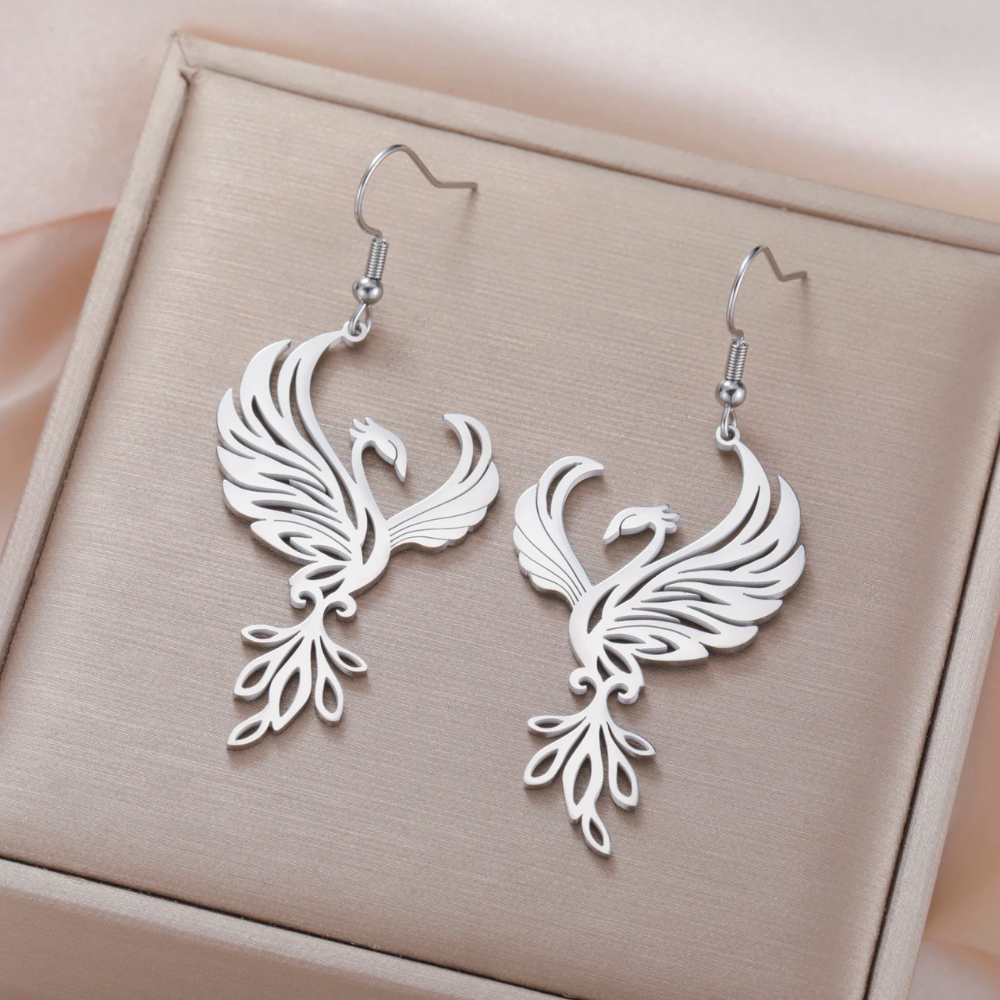 Boucles d'Oreilles Phoenix Femme argenté