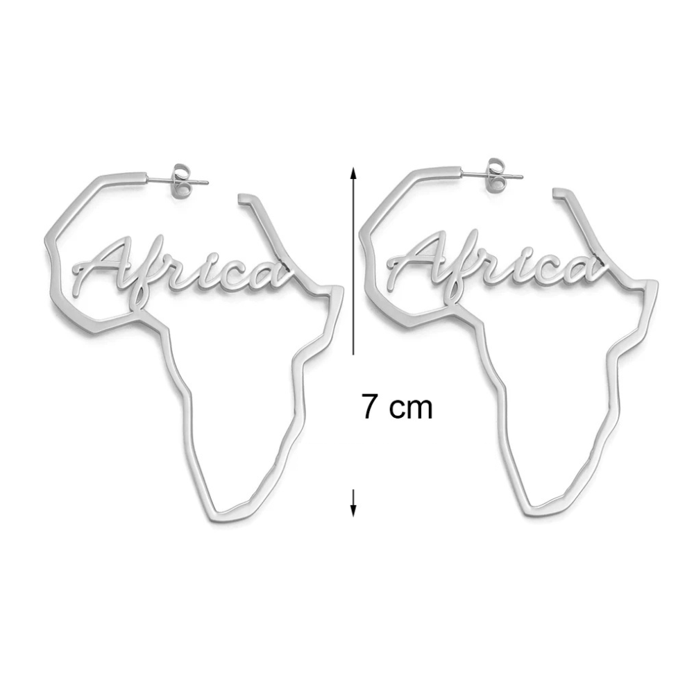 Boucles d'Oreilles Africa argent