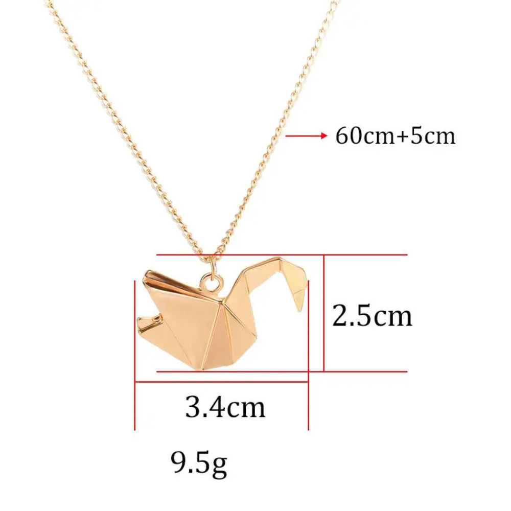 Collier Cygne en Papier acier