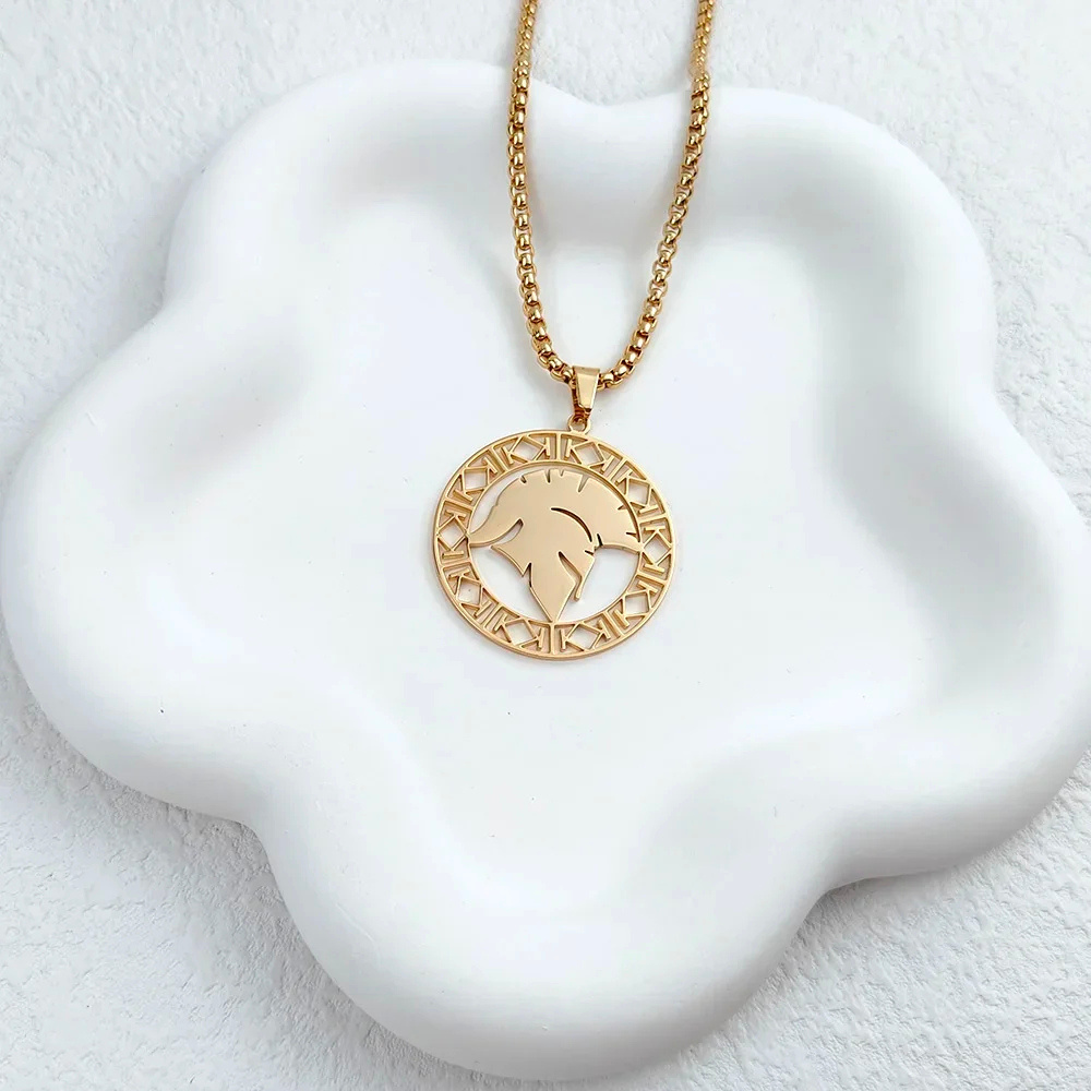 Collier Pendentif Spartan Soldat doré