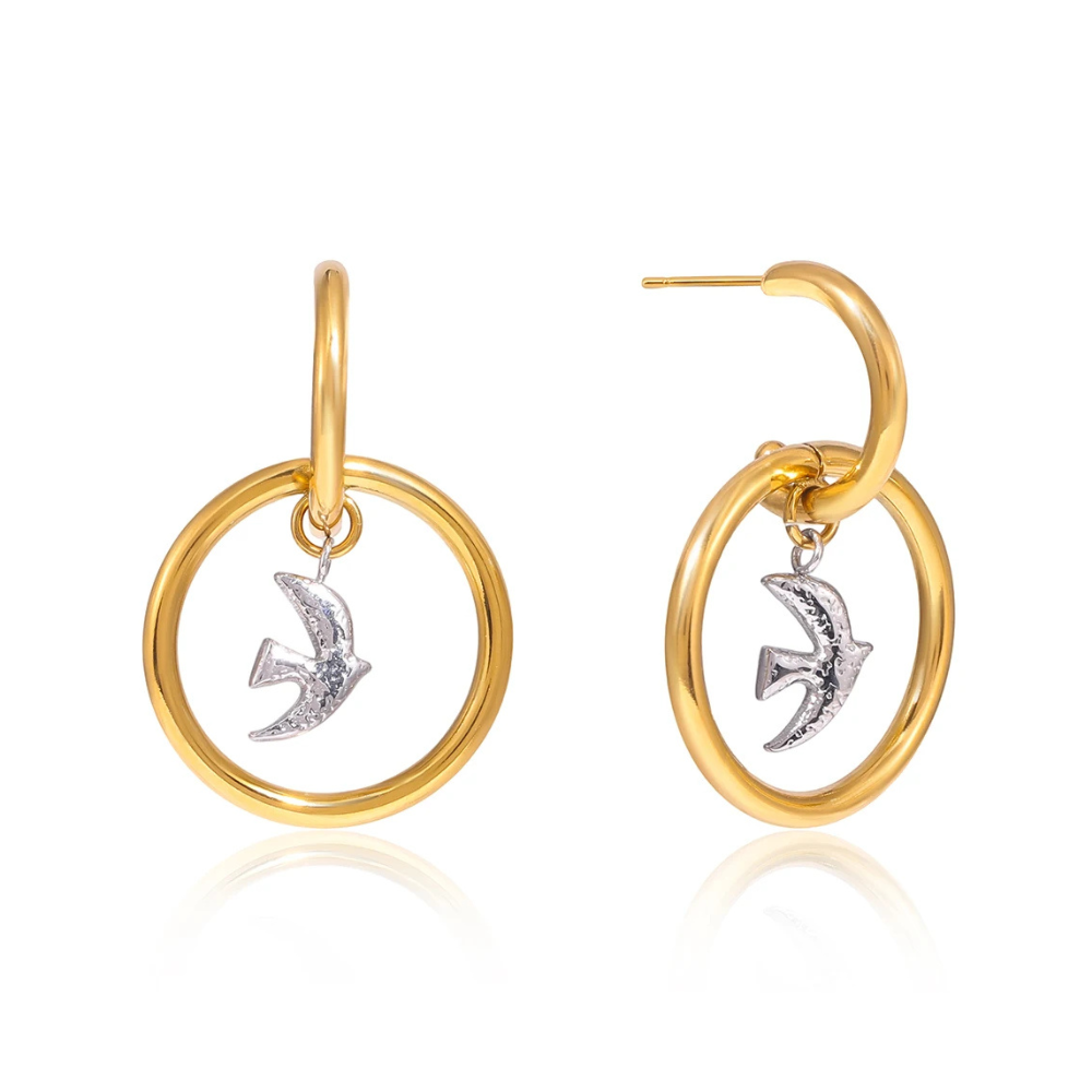 Boucles d'Oreilles Oiseau Design