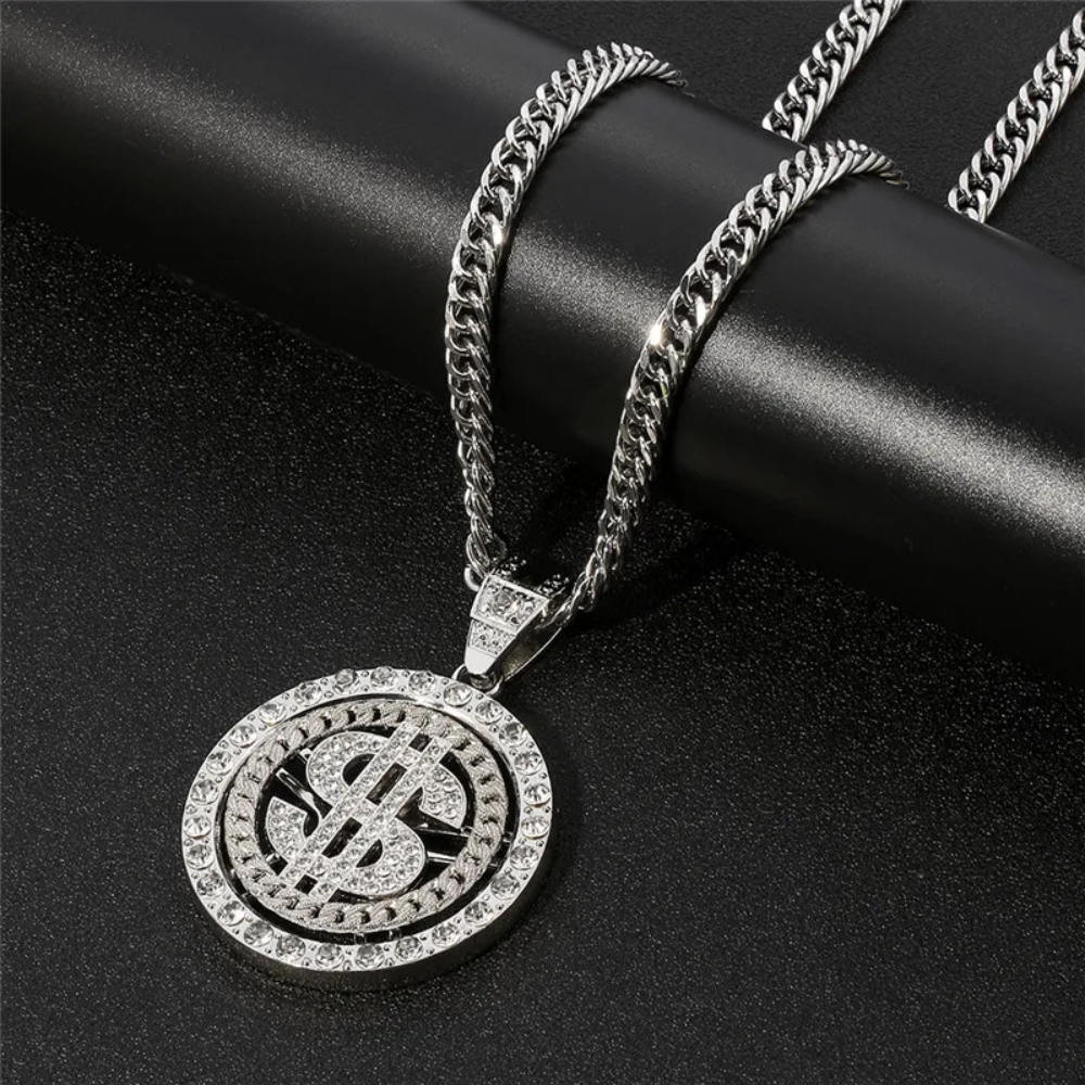 Collier Dollar cercle argent