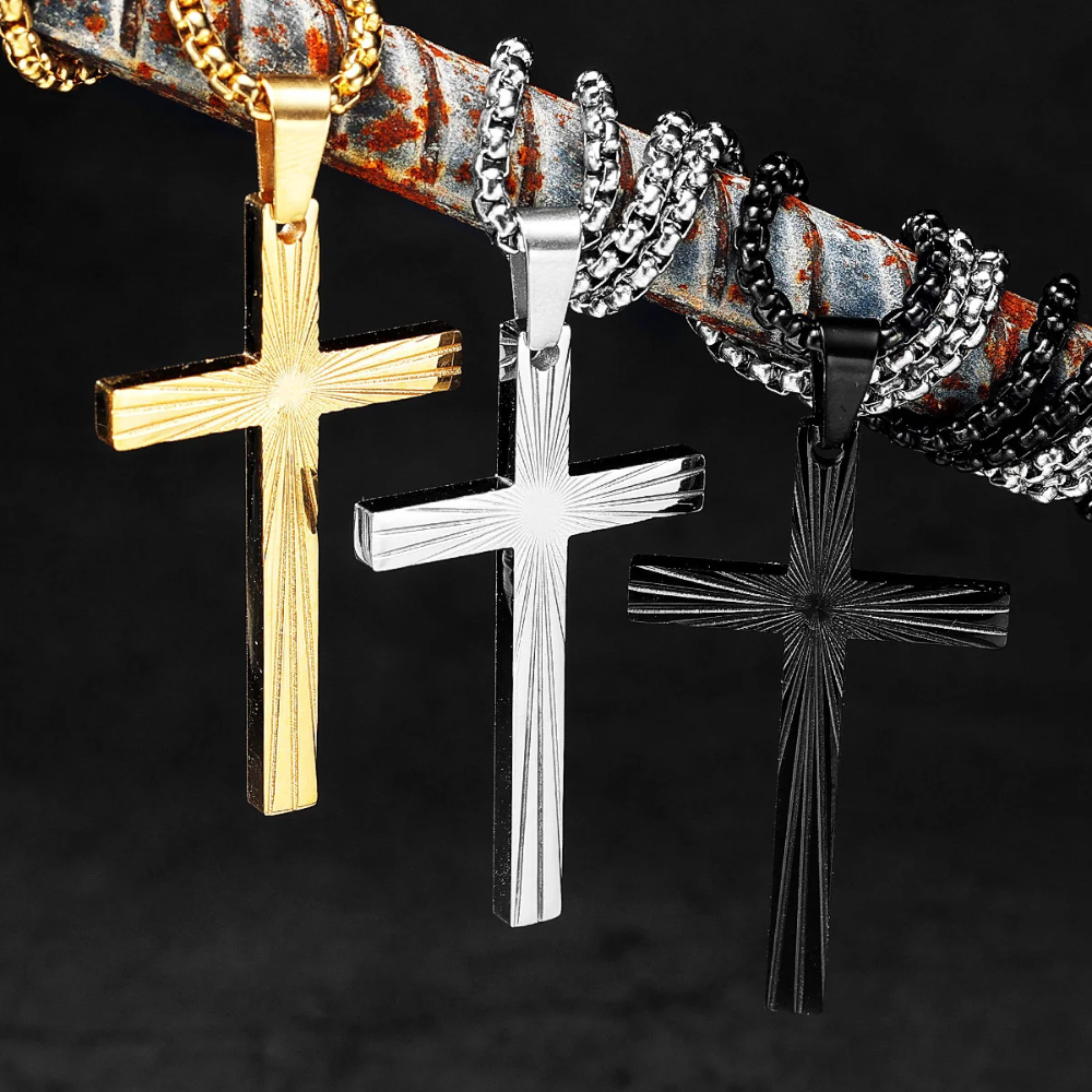 Collier Croix Chrétienne Homme pendentif