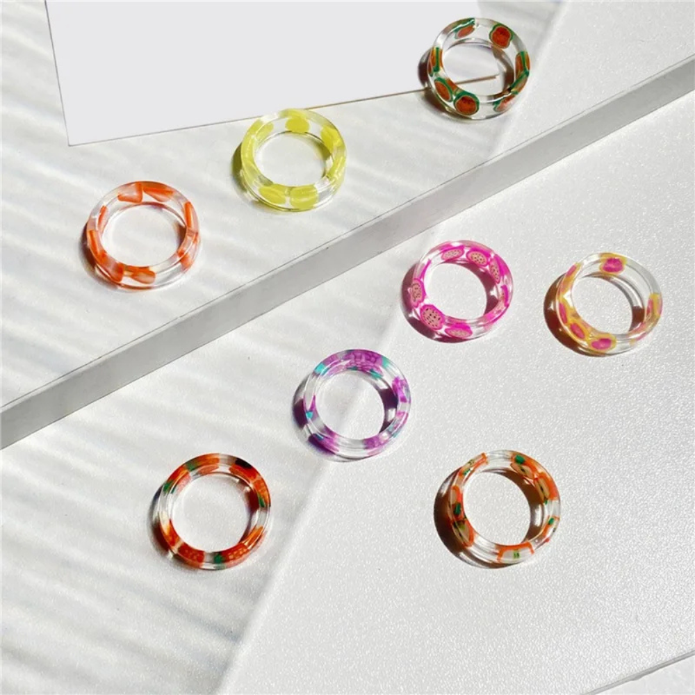 Bague Transparente Fruits