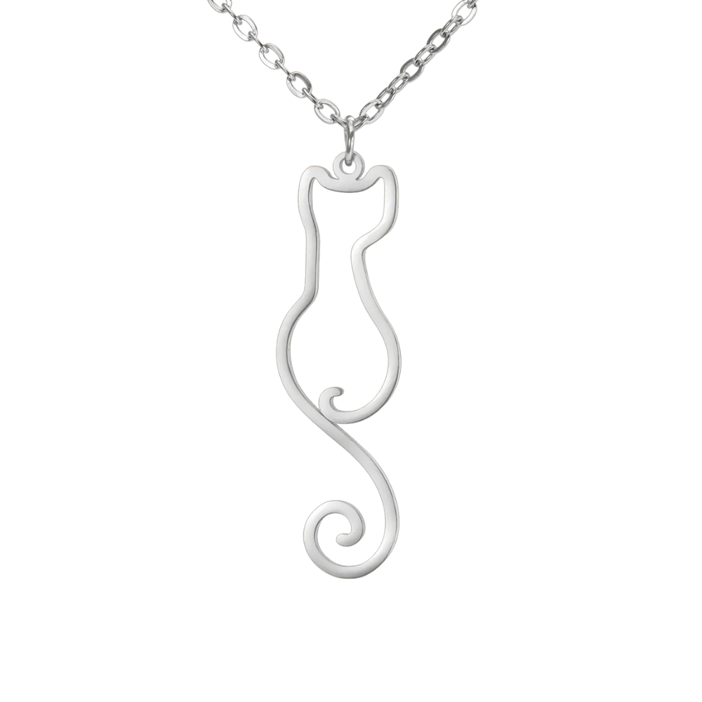Collier Chat Silhouette argent