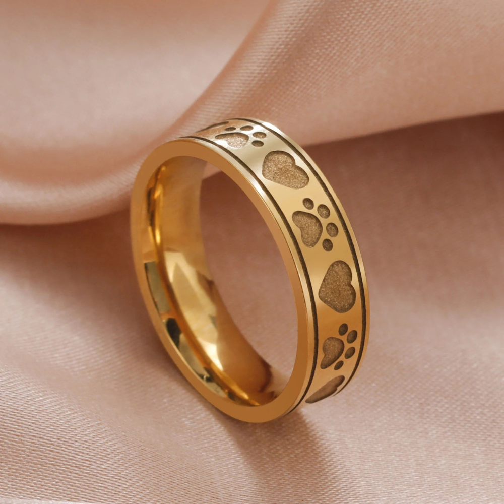 Anneau Patte de Chien et Coeur bague