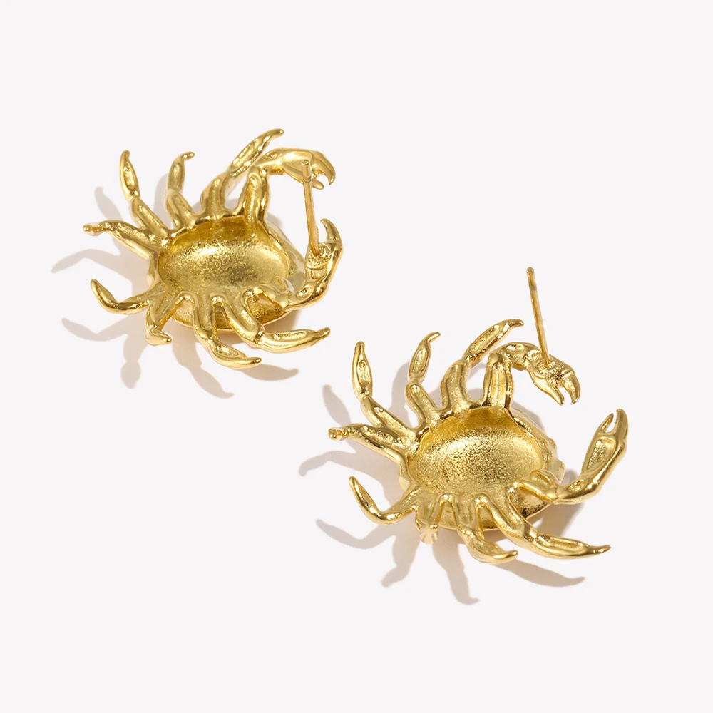 Boucles d'Oreilles Crabe acier inoxydable