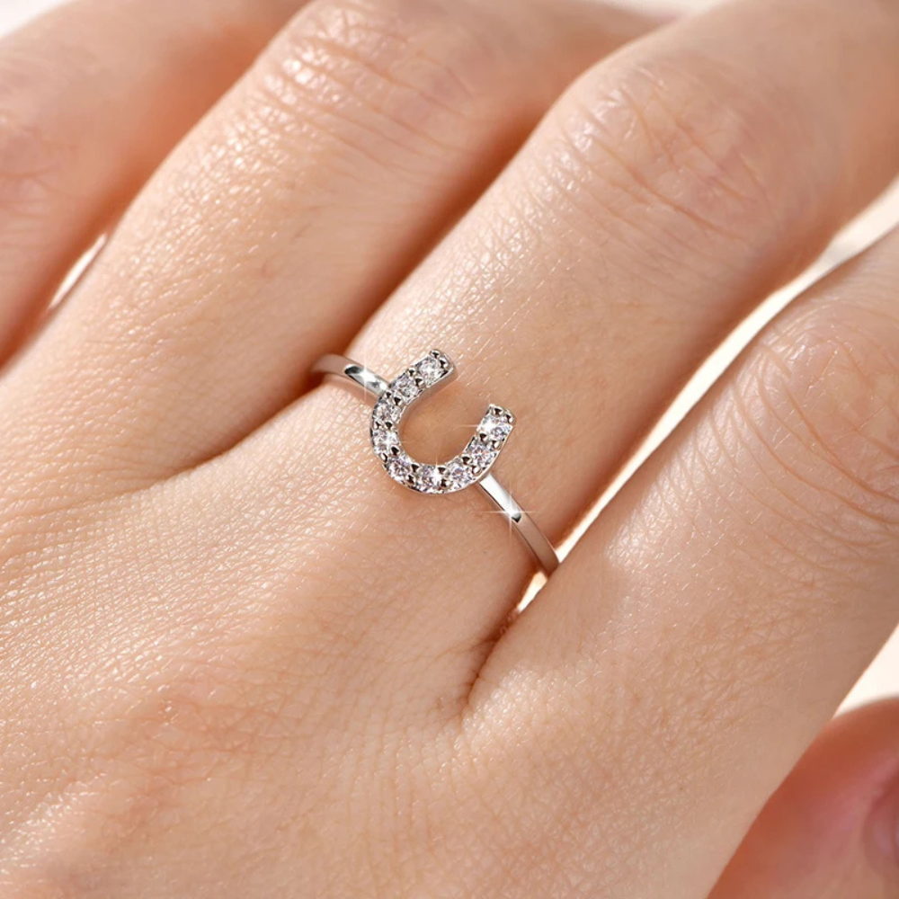 Bague Fer à Cheval Zircons strass