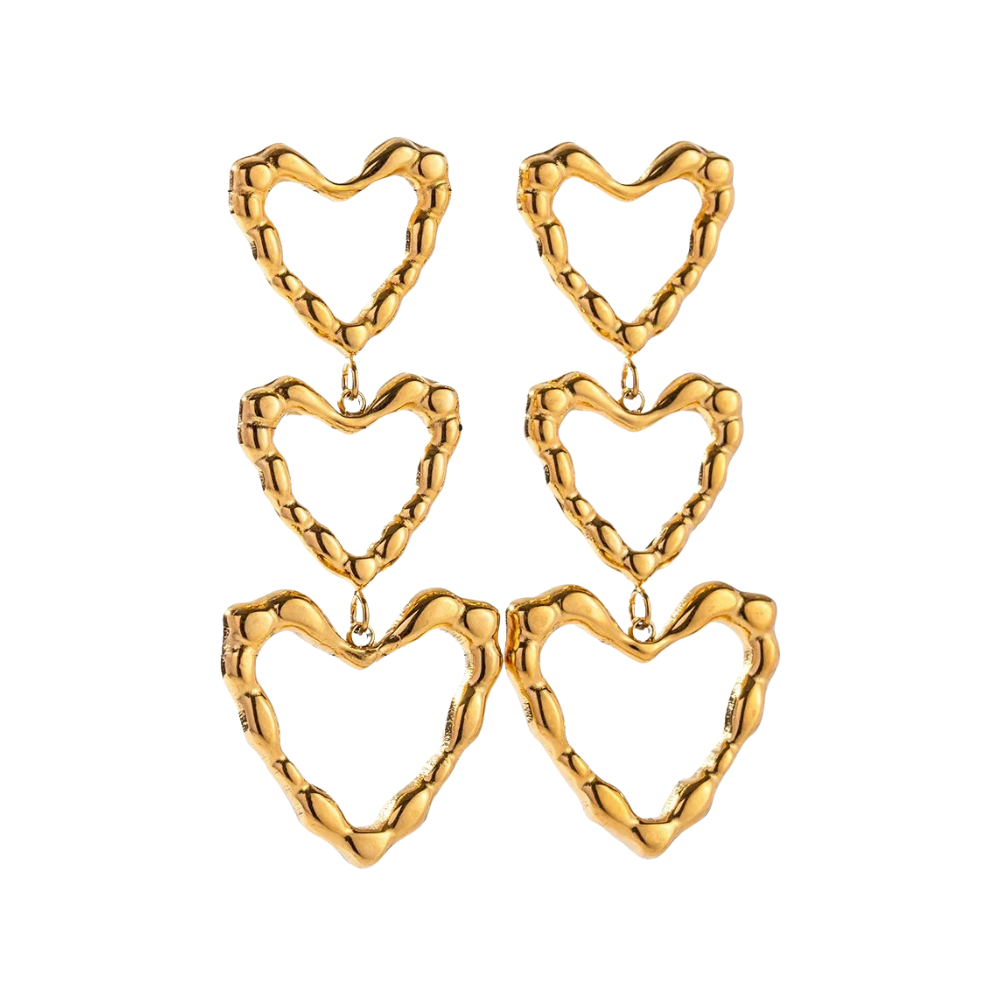 Boucles d'Oreilles Triple Coeurs
