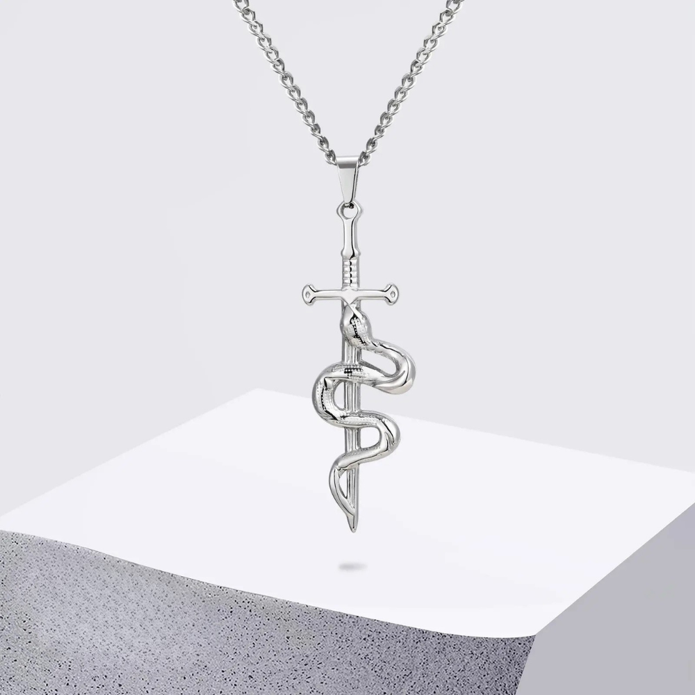 Collier Épée Serpent religieux
