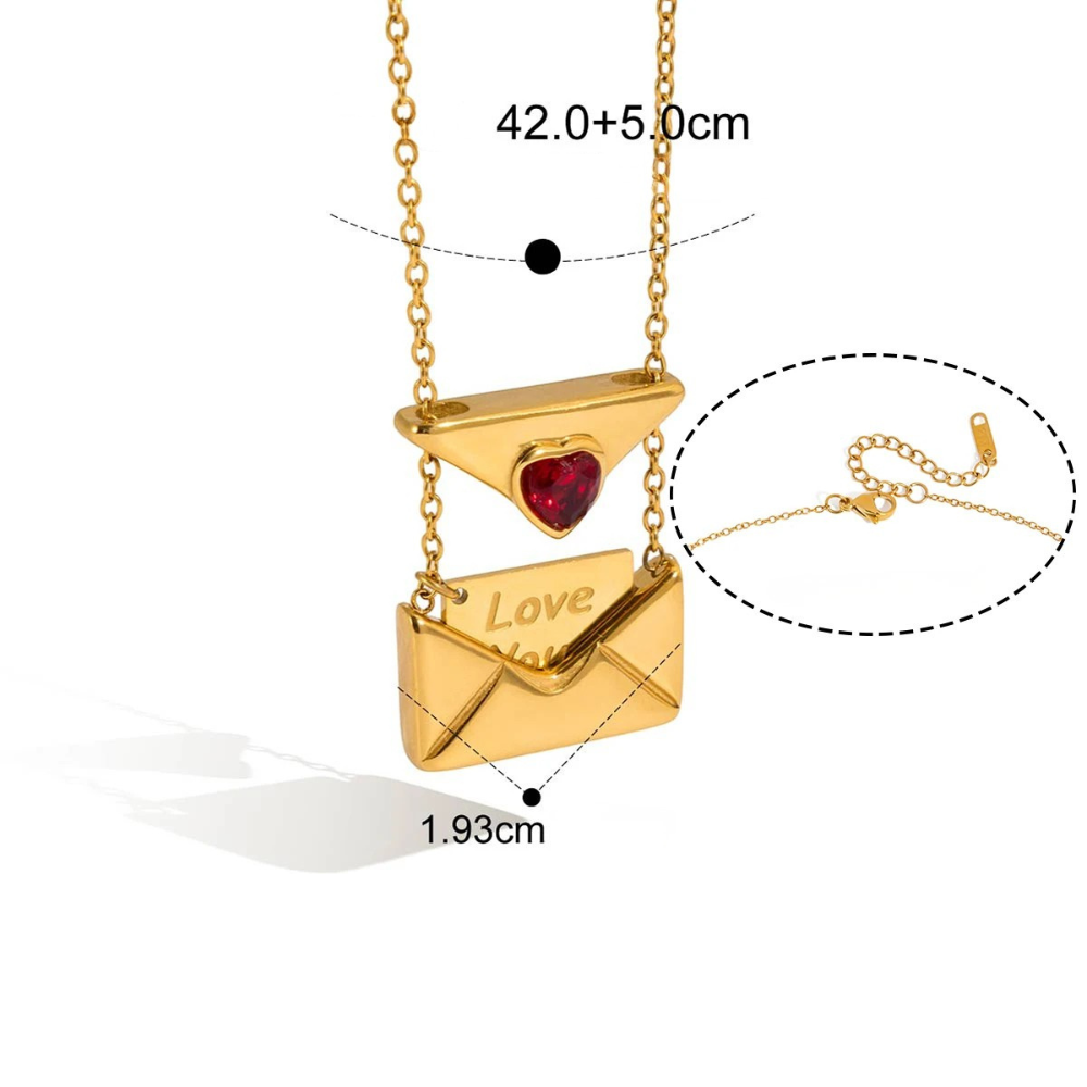 Collier Enveloppe i love you