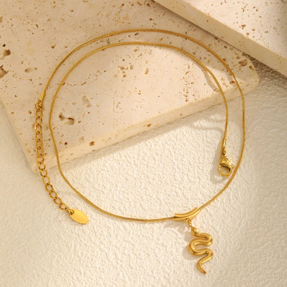 Collier Serpent Doré Femme doré