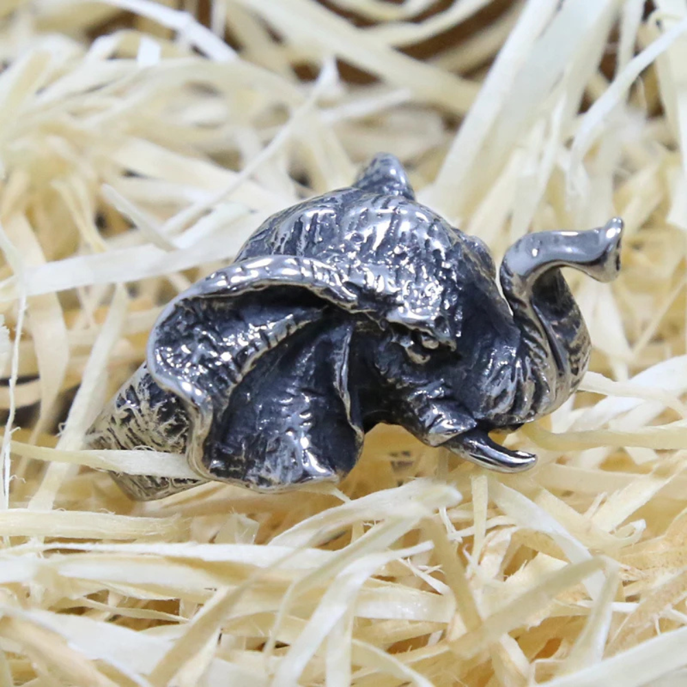 Chevalière Tête Éléphant Homme pas cher