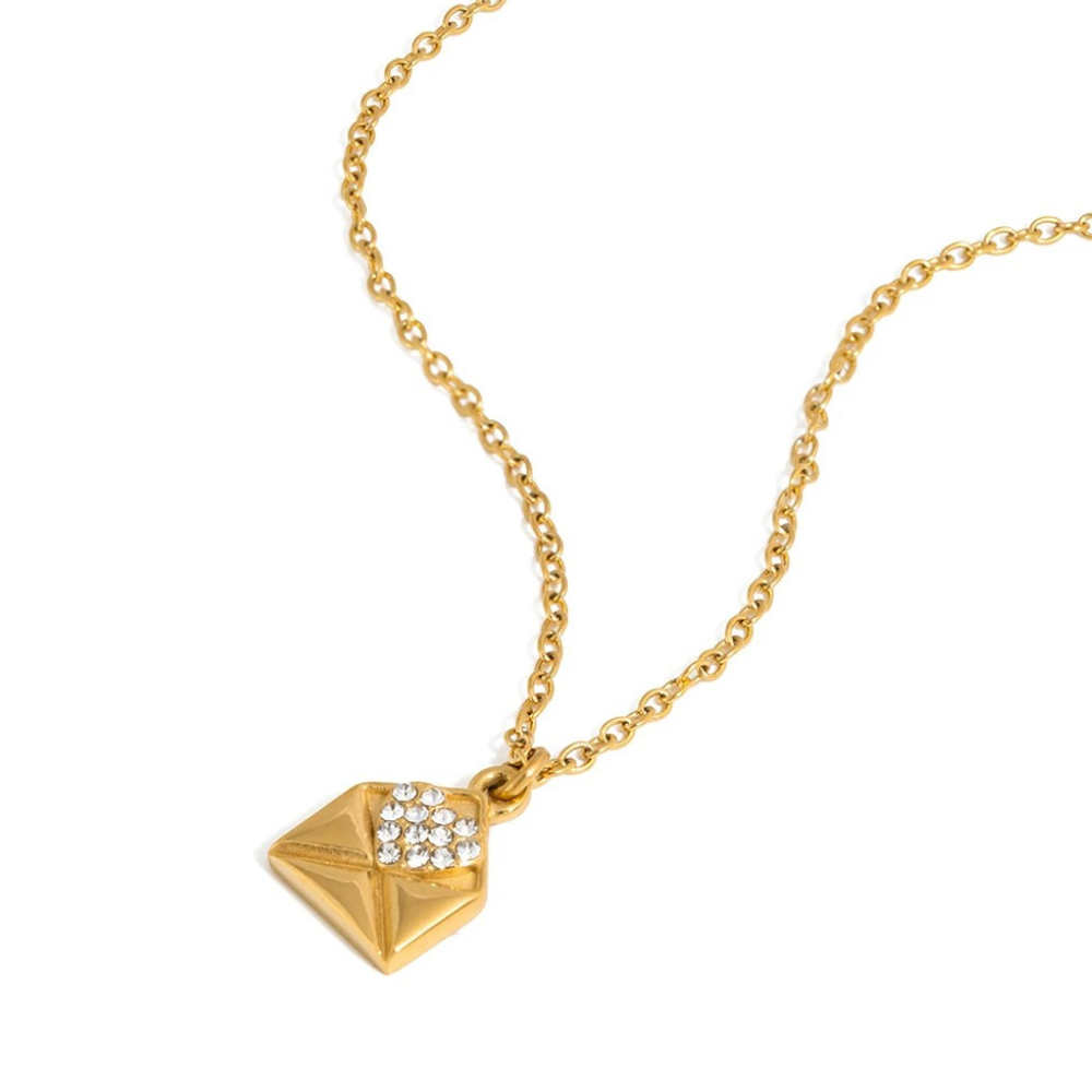 Collier Enveloppe Strass coeur