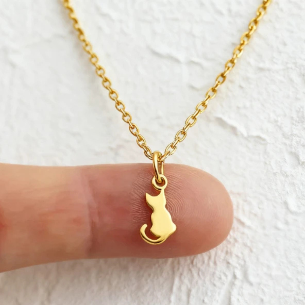 Collier Pendentif Petit Chat or