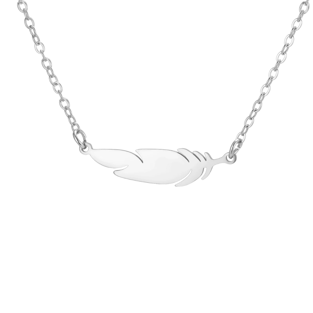 Collier Plume Femme argent