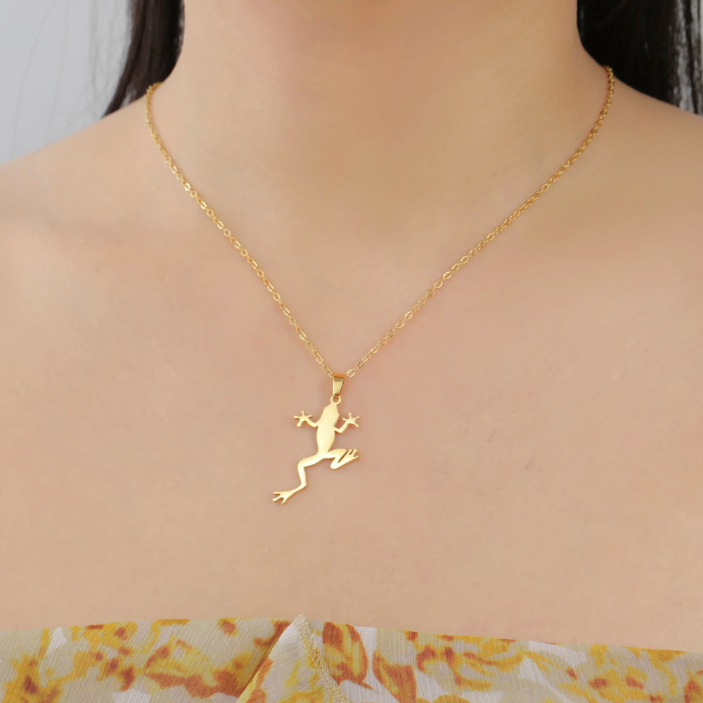 Collier Grenouille Femme or